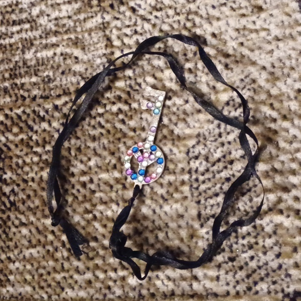 $4 Add-on Colorful Bejeweled Key Pendant Necklace